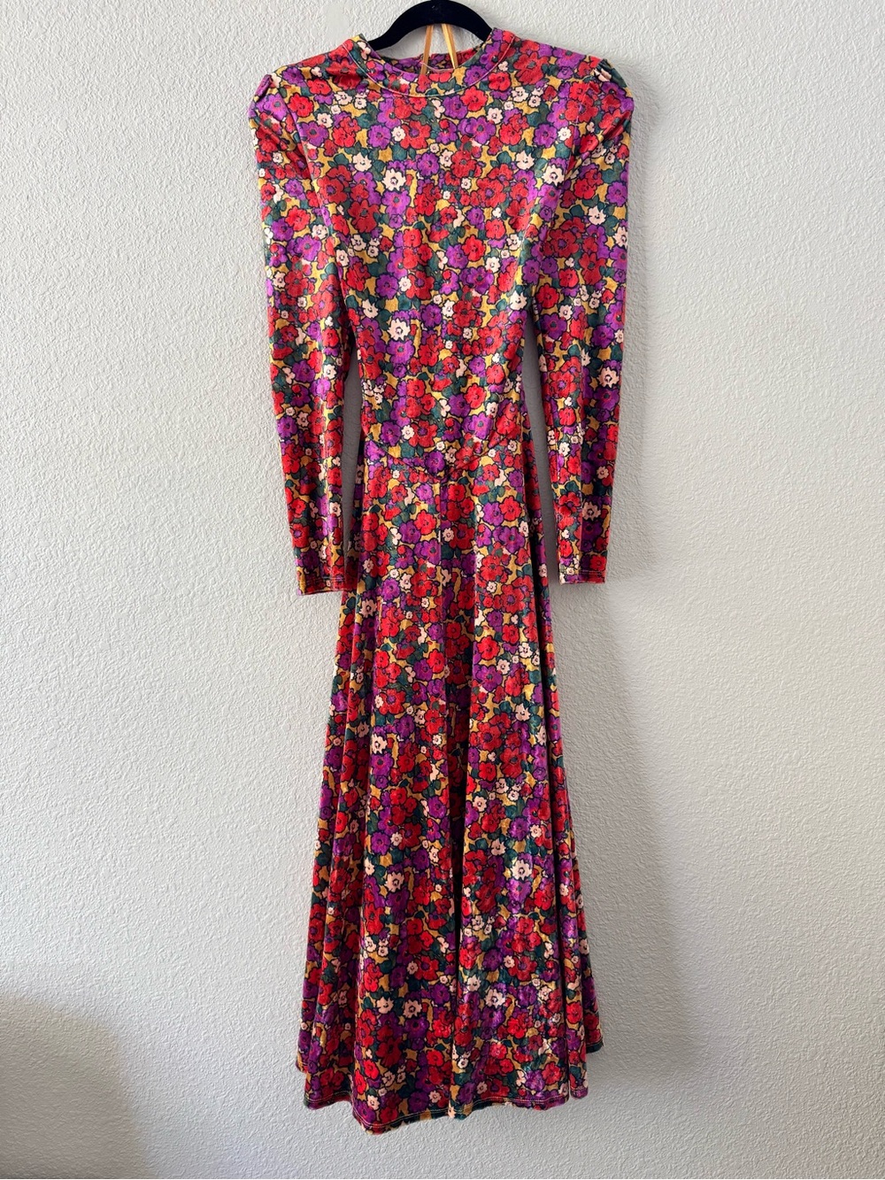 Free People Heartland Long Sleeve Crushed Velvet Dress Medium - Picture 3 of 9